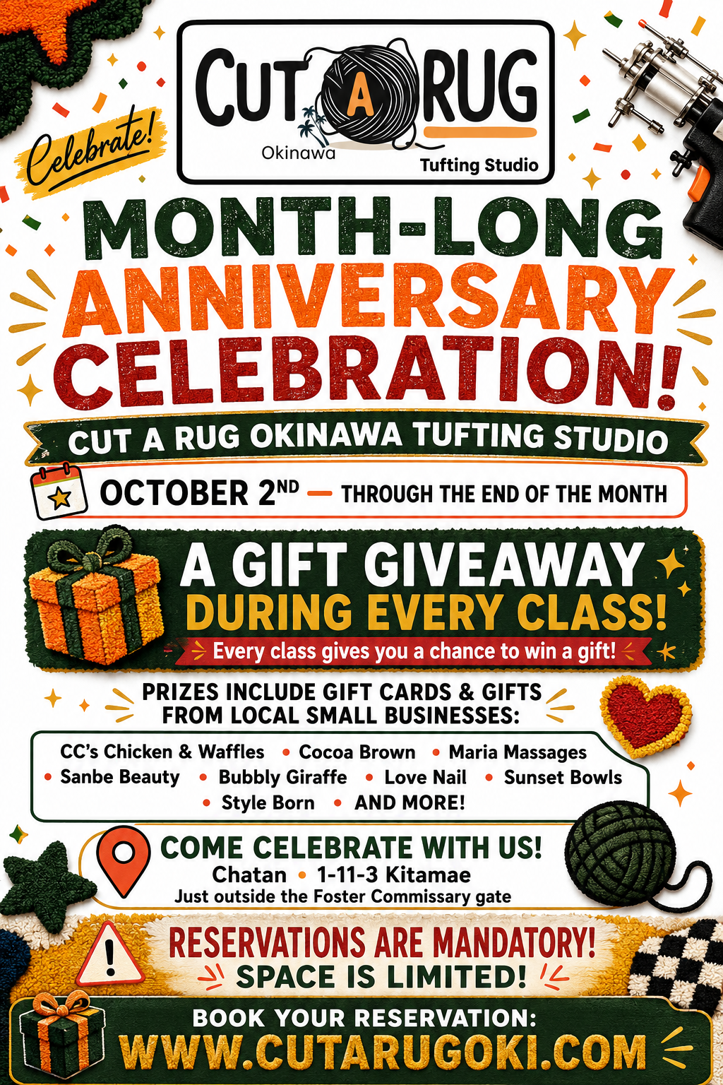10/16 Friday Night Tufting Class